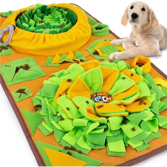 Large Dog Snuffle Mat, Interactive Feeding Mat, 34.6 in x 19.6 in, Squeaker - Picture 1 of 7